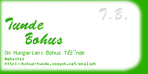 tunde bohus business card